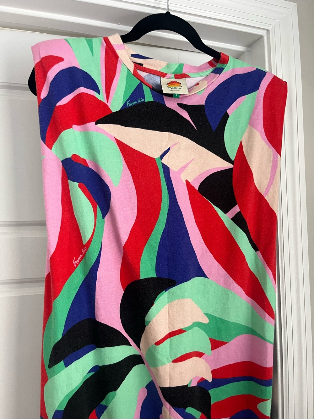 FARM Rio Vibrant Multi-Color Abstract Print Midi Dress - Picture 6 of 11